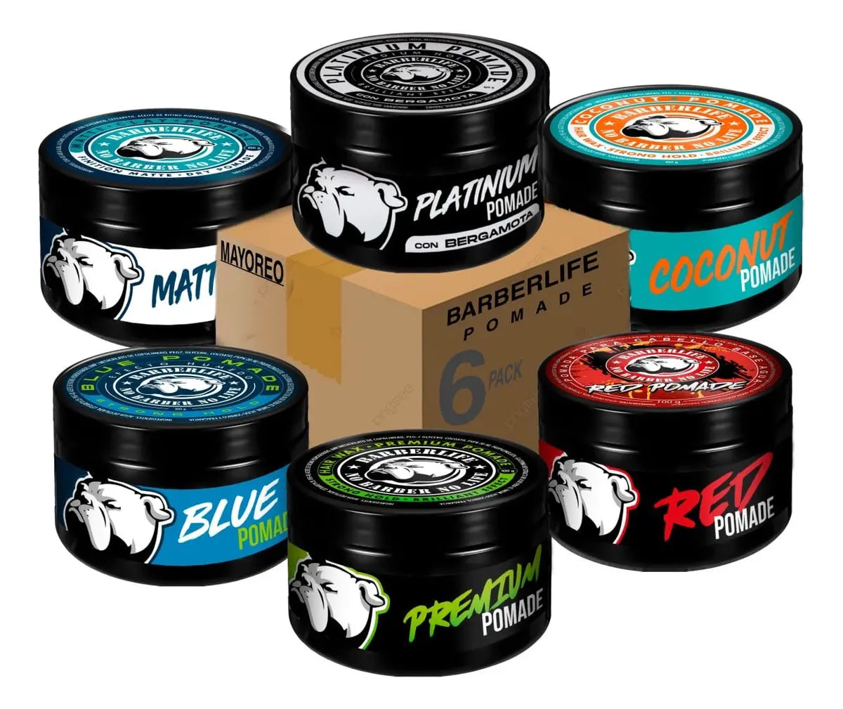 6 Ceras Pomades Barberlife Fijación de Cabello