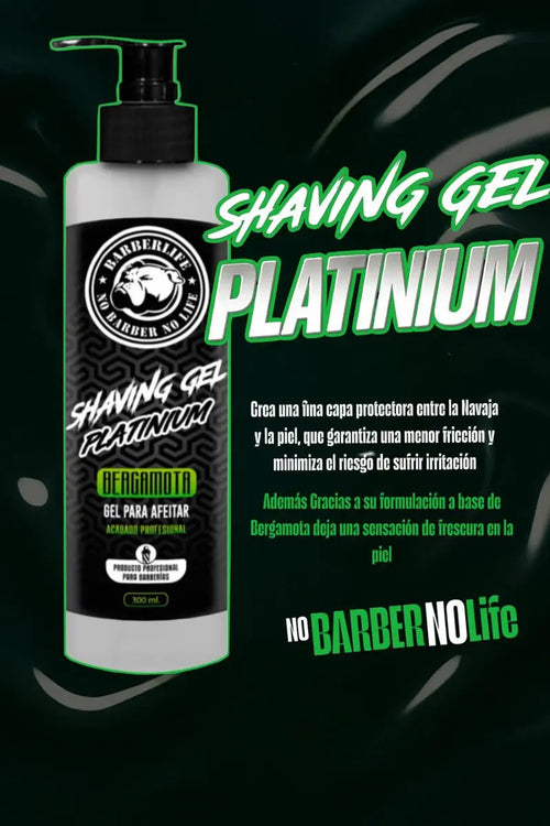 10 Geles Shaving Afietado Platinium Bergamota Barberlife
