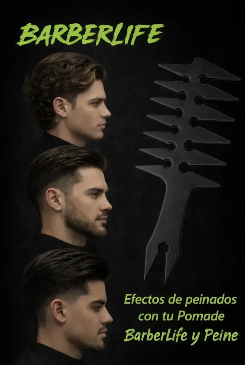 2 Pomades Fijación Efecto Mate Y Húmedo Miami+peine Textura