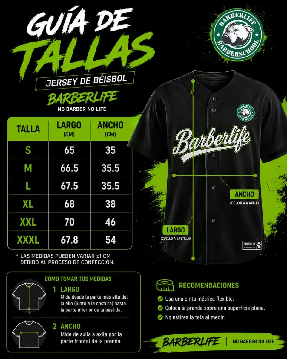 Jersey Baseball Oficial Barberlife