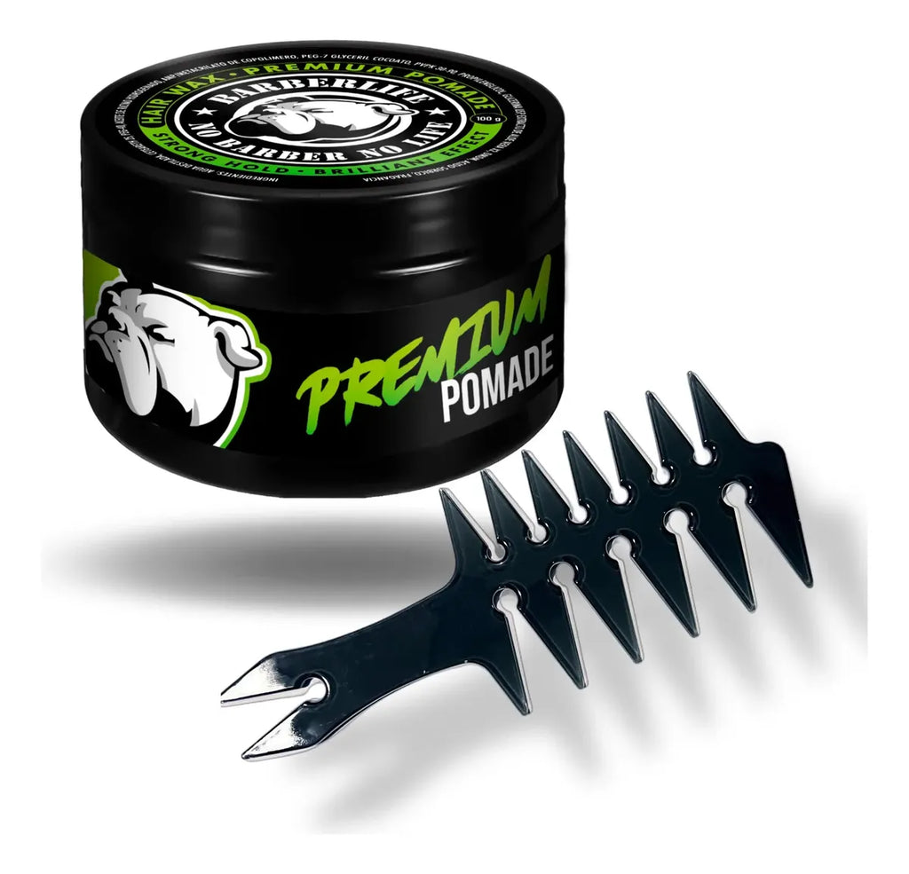 Cera Pomade Premium Peinar Moldear Cabello+peine Texturizado