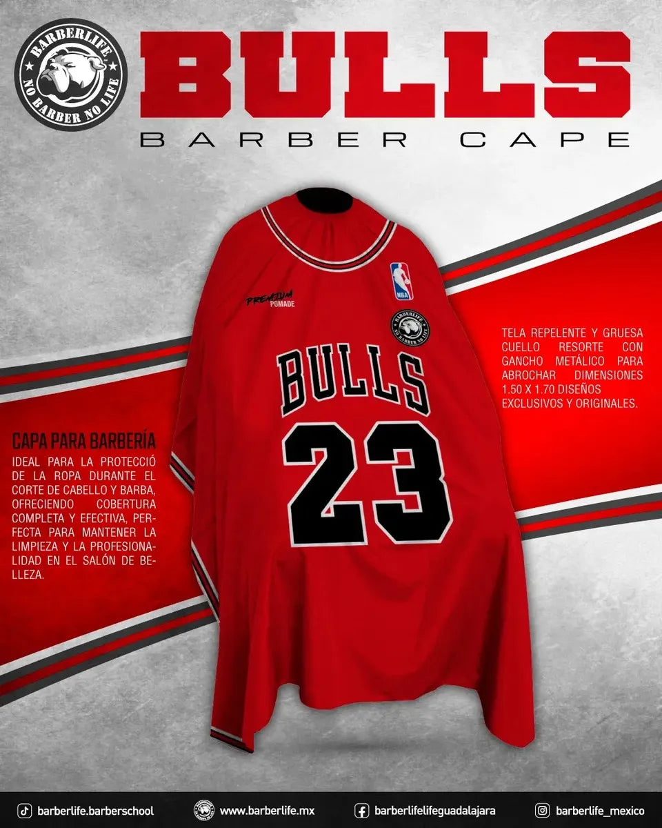 Cubridor Capa Barbero Ladybaber Chicago Bulls Red Color Rojo