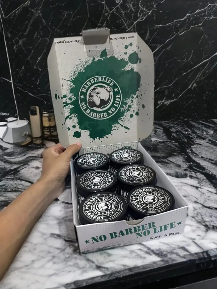 12 Pack Cera Pomada Para Cabello Barberlife Varios Aromas