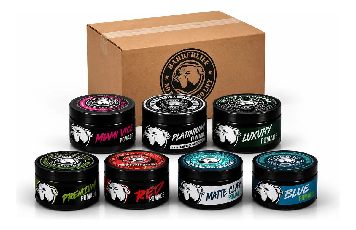 7 Pack Pomade Cera Barberlife Para Cabello