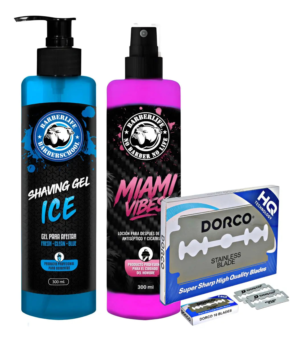 Gel Afeitado Ice+locion After Miami+100 Navajas Desechables