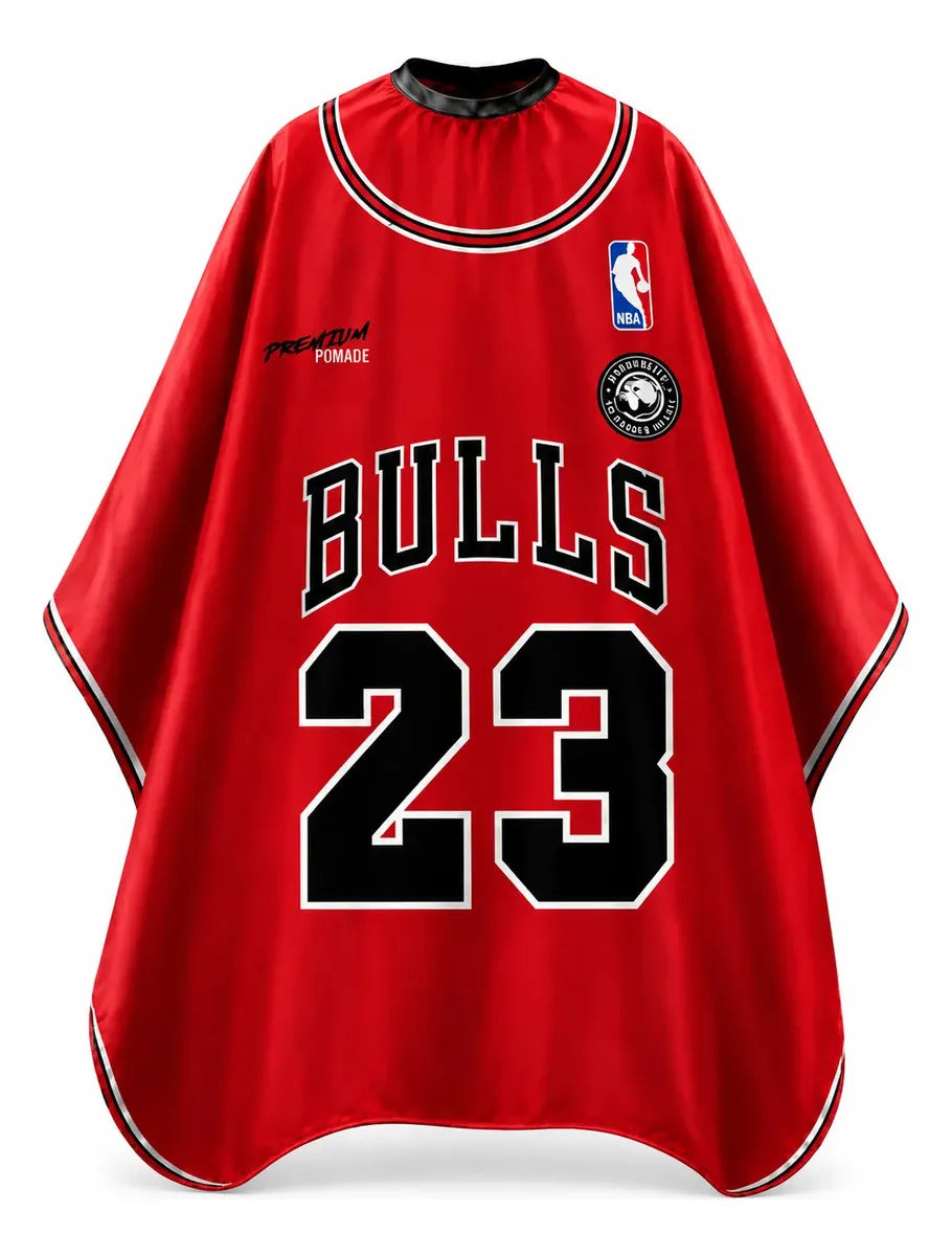 Capa Cubridor Barbero Peluquero Barberlife Bulls Red Rojo