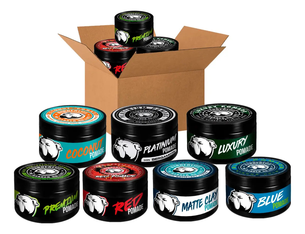 12 Pack Cera Pomada Para Cabello Barberlife Varios Aromas