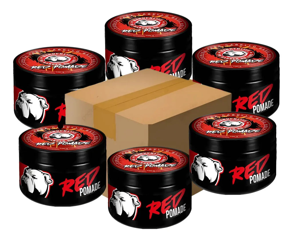 6 Pomades Red Barberlife Para Fijación Cabello