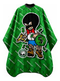 Capa Cubridor Barbero Peluquero Barberlife Riky Bandido Verde