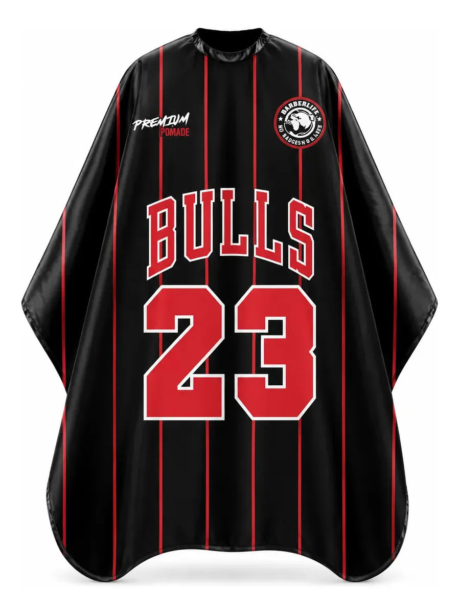Capa Cubridor Barbero Peluquero Barberlife Bulls Black Negro