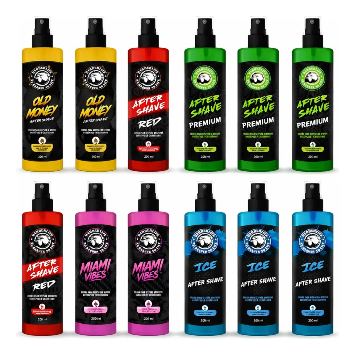 12 Lociones After Shave Después Afeitado Barberlife 300 Ml