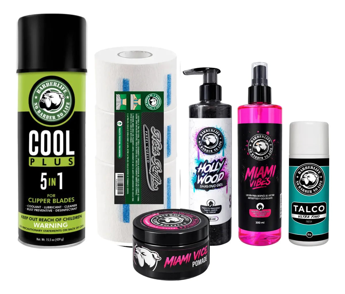Kit Barberlife 6pz Shaving, Locion, Cool, Talco, Cera, Papel