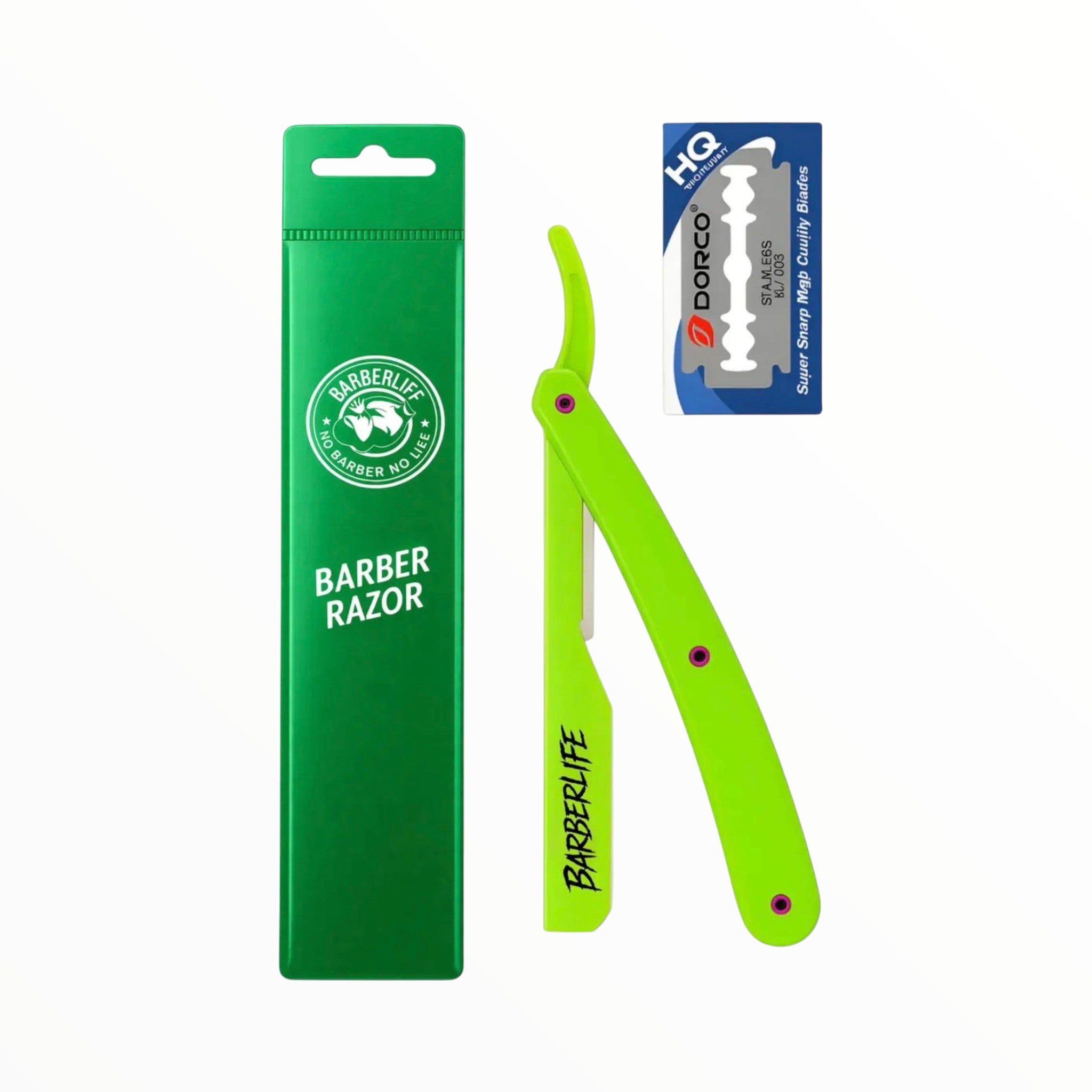 Porta Navajas de Barbero Profesional Barberlife + Kit de 10 Navajas Dorco
