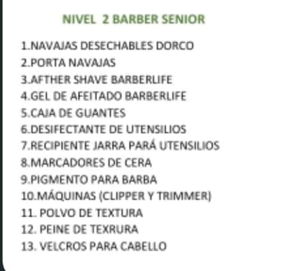 Kit Barber Nivel Senior